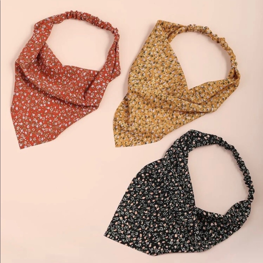 3 piece floral headband